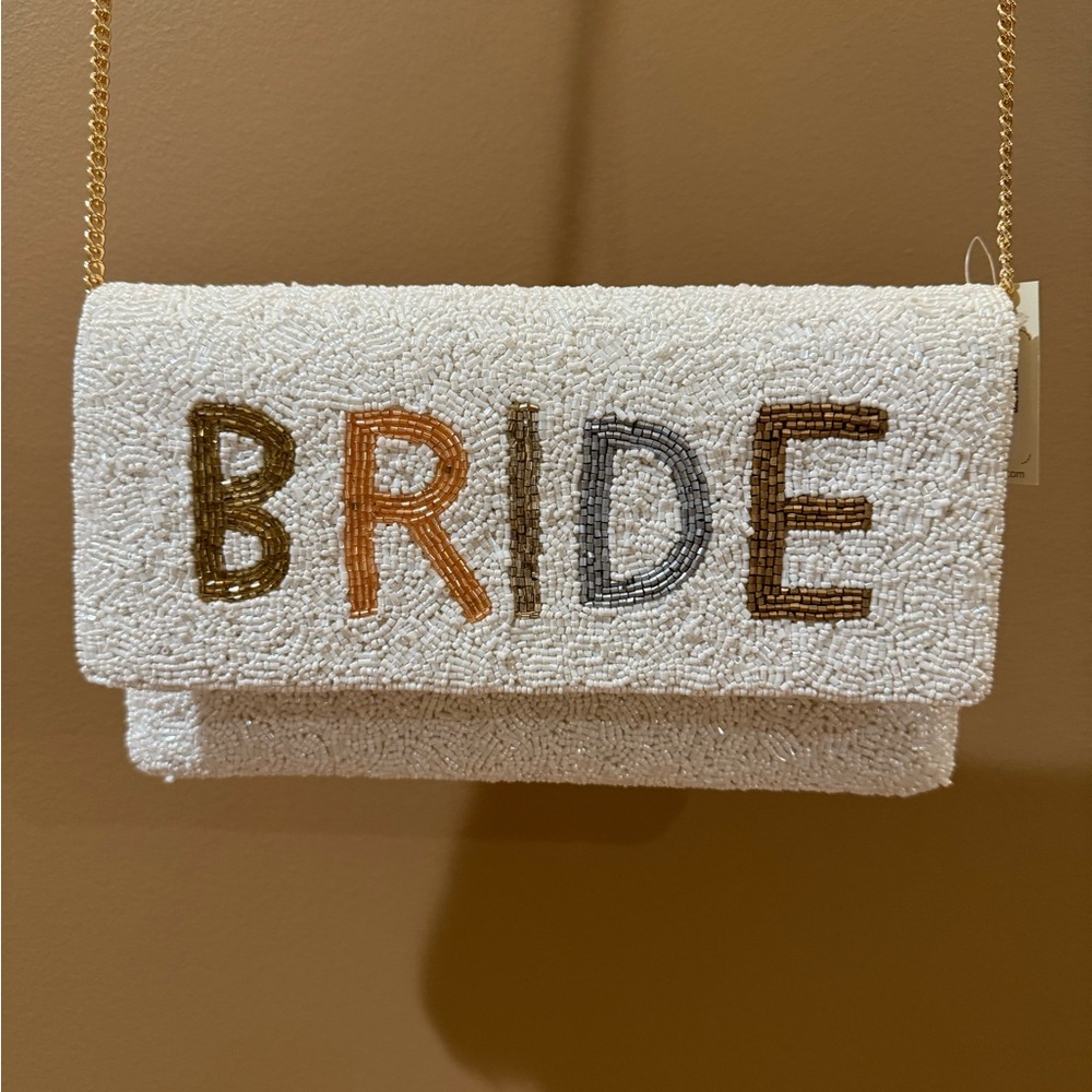 Francesca's Collections Beaded Bride Clutch - White and Multicolor